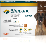 Antipulgas Simparic 120 mg para cães 40,1 a 60 kg 3 comprimidos - Zoetis