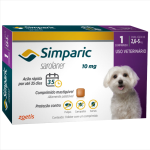 Antipulgas Simparic 10 mg para cães 2,6 a 5 kg  1 comprimido - Zoetis