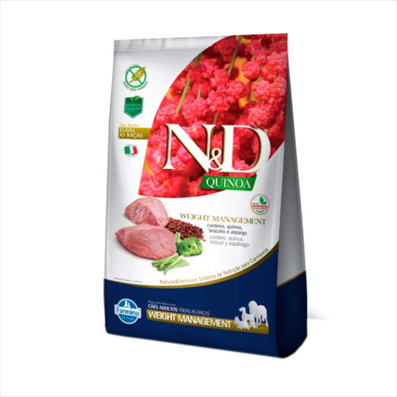 Ração N&D Quinoa Cães Adultos Weight Cordeiro 2,5kg