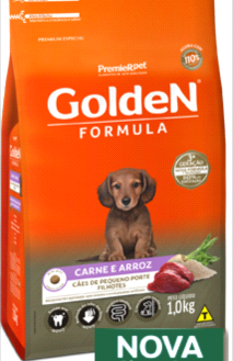 Ração Golden Fórmula Mini Bits para Cães Filhotes de Porte Pequeno Sabor Carne e Arroz 1kg