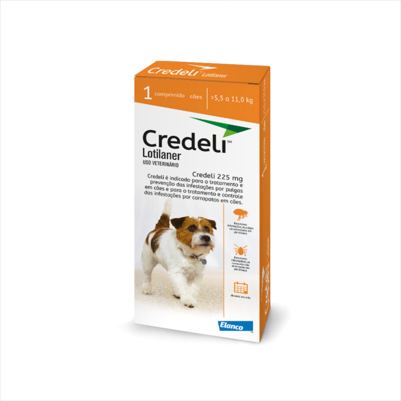 Antipulgas Credeli 225mg Cães 5,5 a 11kg 1 comprimidos