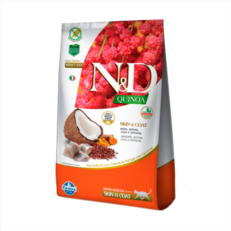 Ração N&D Quinoa Gatos Adultos Skin & Coat Peixe 400 g