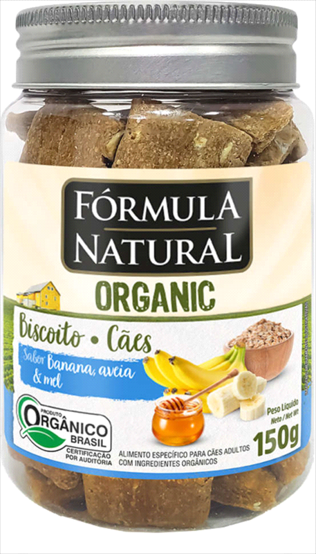Biscoito Fórmula Natural Organic para Cães Adultos Sabor Banana Aveia e Mel 150g