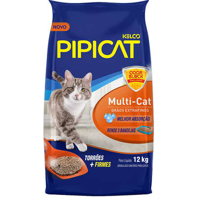 Areia Pipicat Multi-Cat para Gatos 12 kg