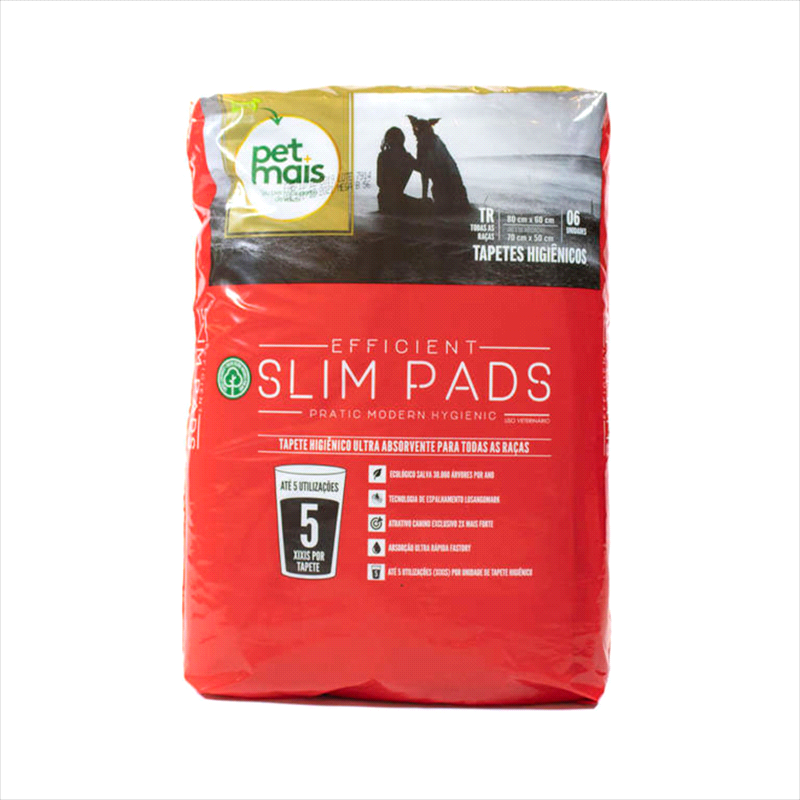 Tapete Higiênico Petmais Slim Pads para Cães 6 unidades