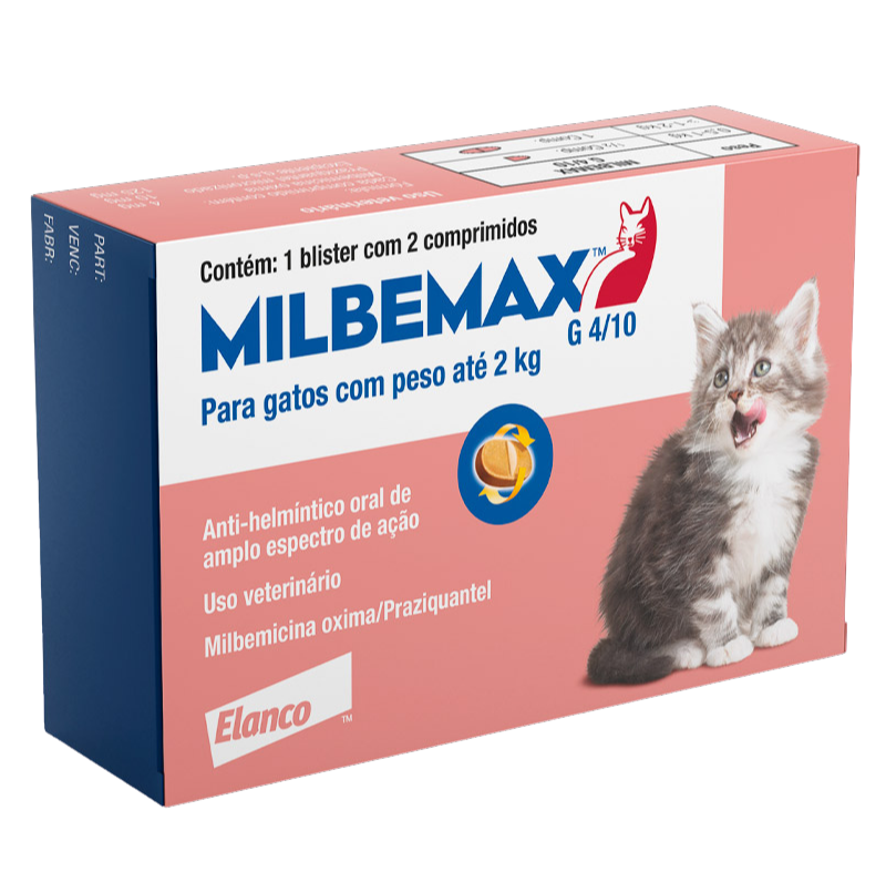 Vermífugo Milbemax Para Gatos 4/10mg