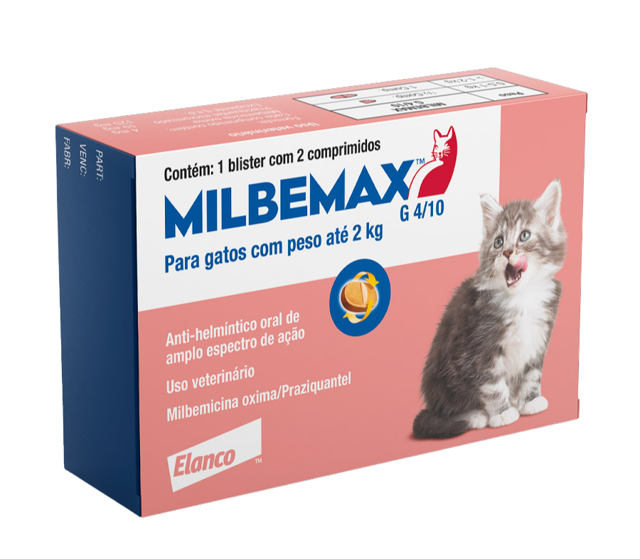 Vermífugo Milbemax Para Gatos 4/10mg